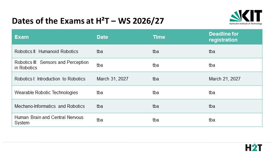 Lectures at H²T